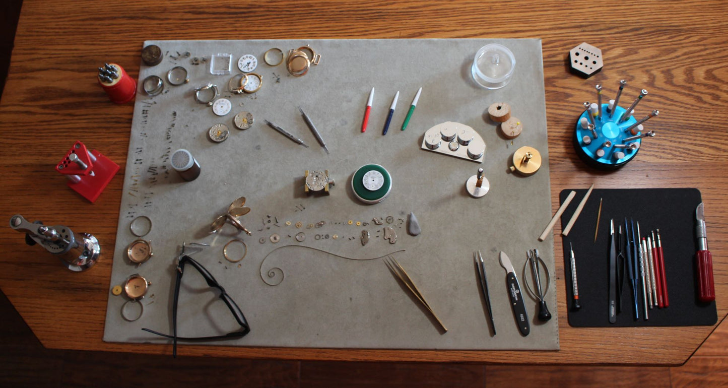 Watch Service basic hour, minute, second register manual wind watch with no parts replacement or repair